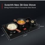 Prestige Svachh Neo Gtsn 03 Toughened Glasstop Gas Stove with Liftable 3 Burners - Image 2