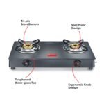 Prestige Magic plus Toughened Glass-Top 2 Brass Burner LPG Gas Stove - Image 2